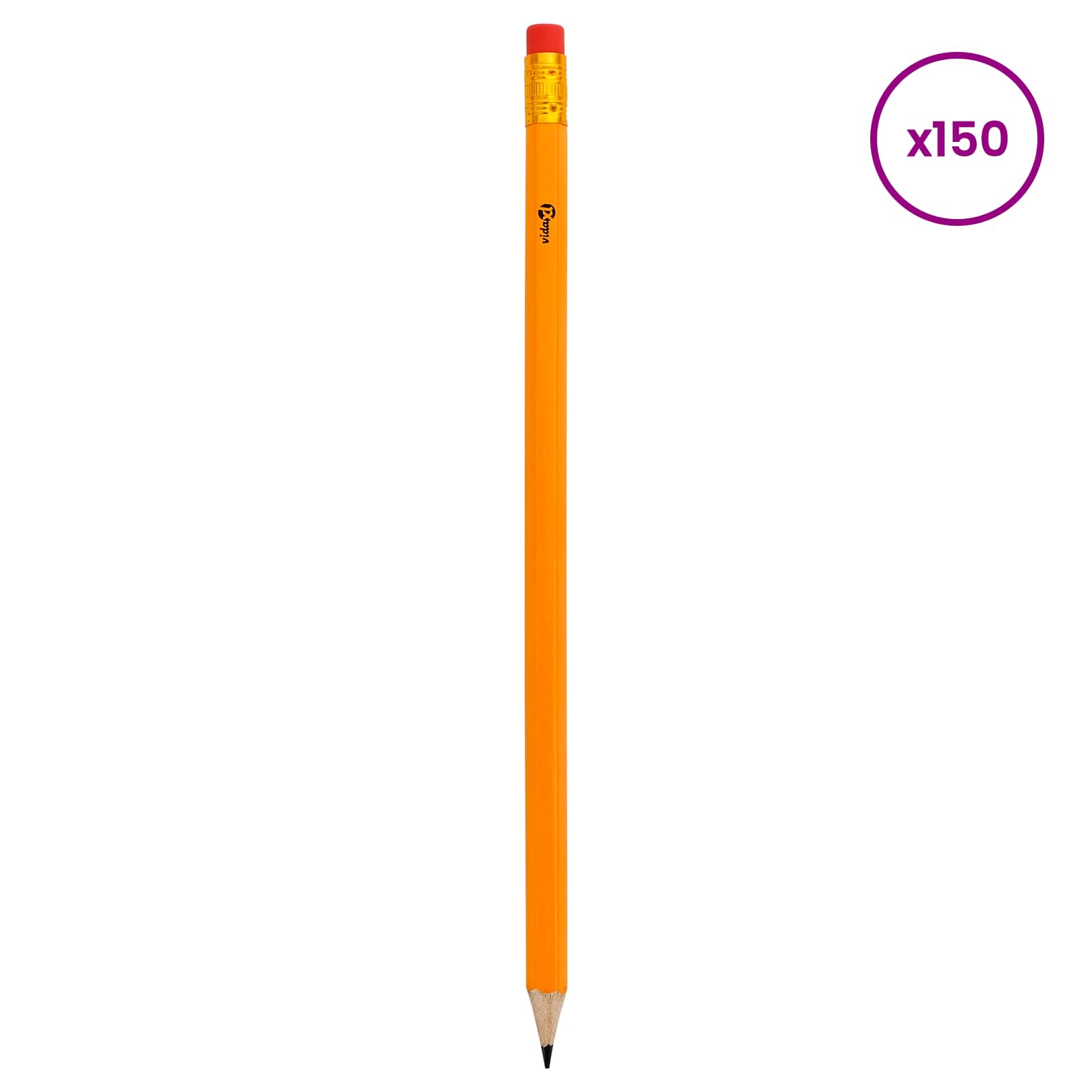 vidaXL Ołówki HB Ø 0,7 x 18,5 cm żółty Lite drewno topolowe