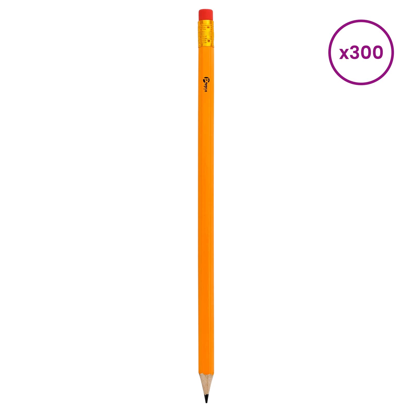vidaXL Ołówki HB Ø 0,7 x 18,5 cm żółty Lite drewno topolowe