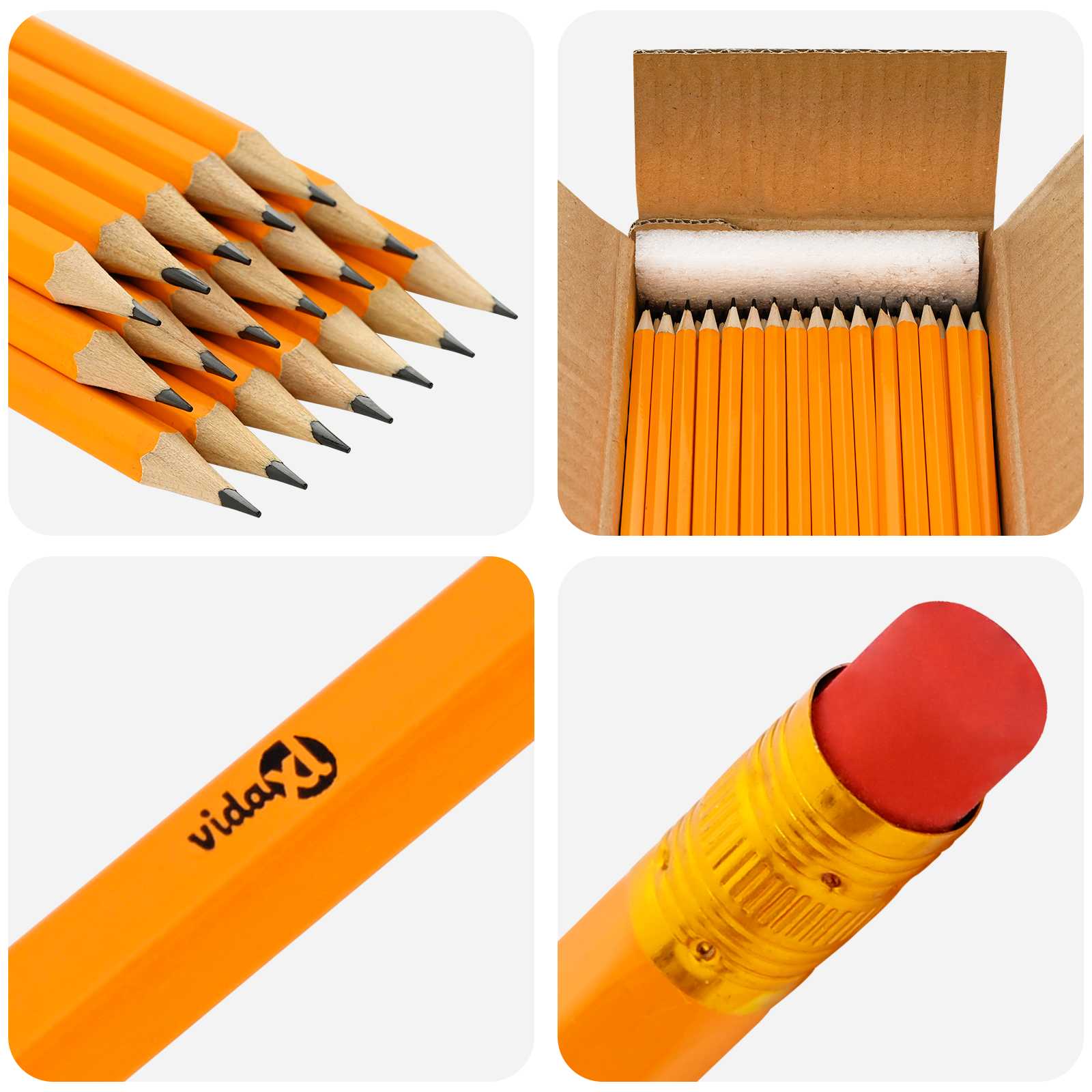 vidaXL Ołówki HB 1000 szt. Ø 0,7 x 18,5 cm żółty Lite drewno topolowe