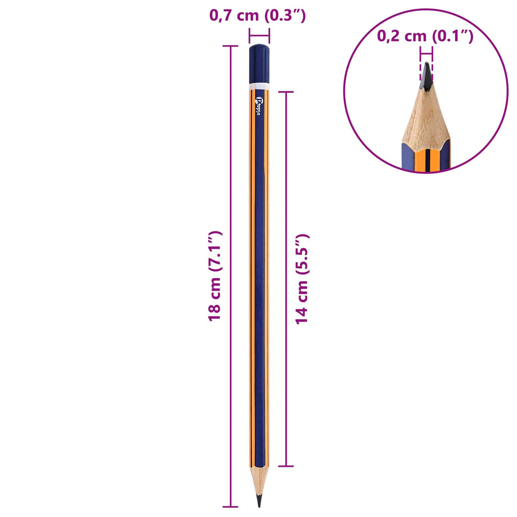 vidaXL Ołówki HB Ø 0,7 x 18 cm Niebieski i żółty Lite drewno topolowe