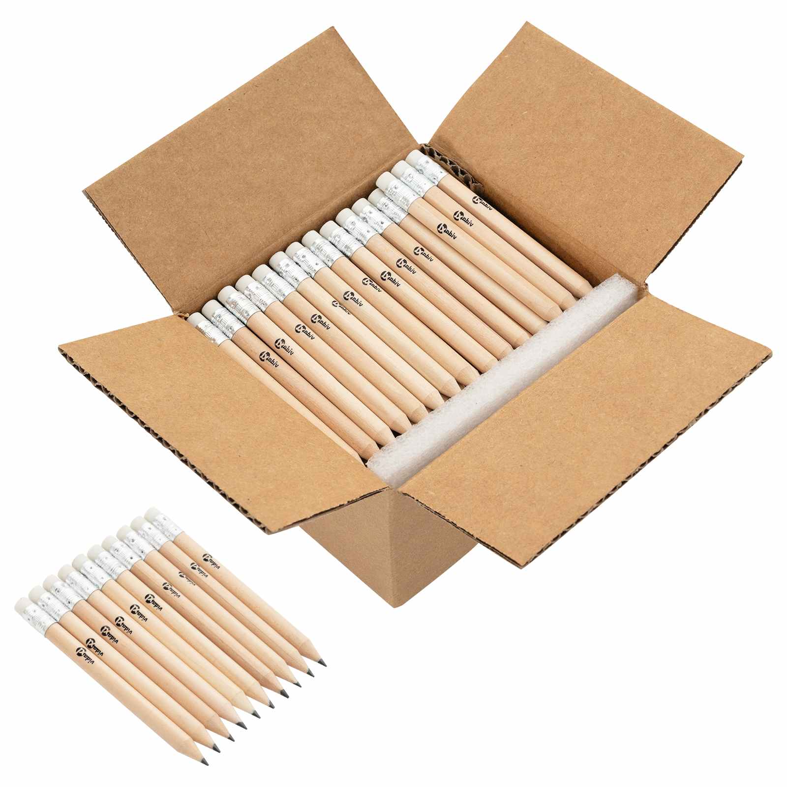 vidaXL Ołówki HB Ø 0,7 x 10 cm naturalny Lite drewno topolowe