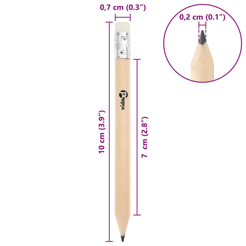 vidaXL Ołówki HB Ø 0,7 x 10 cm naturalny Lite drewno topolowe