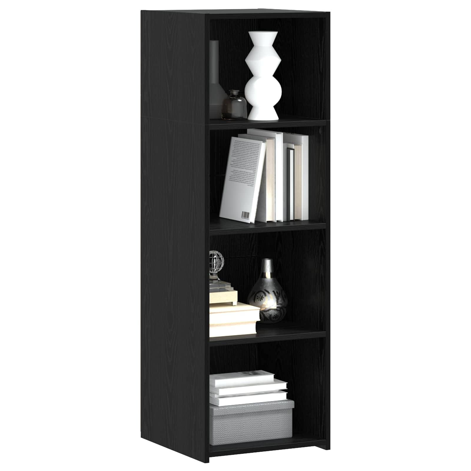 vidaXL Highboard Czarny dąb 40 x 41 x 124 cm Drewno inżynieryjne