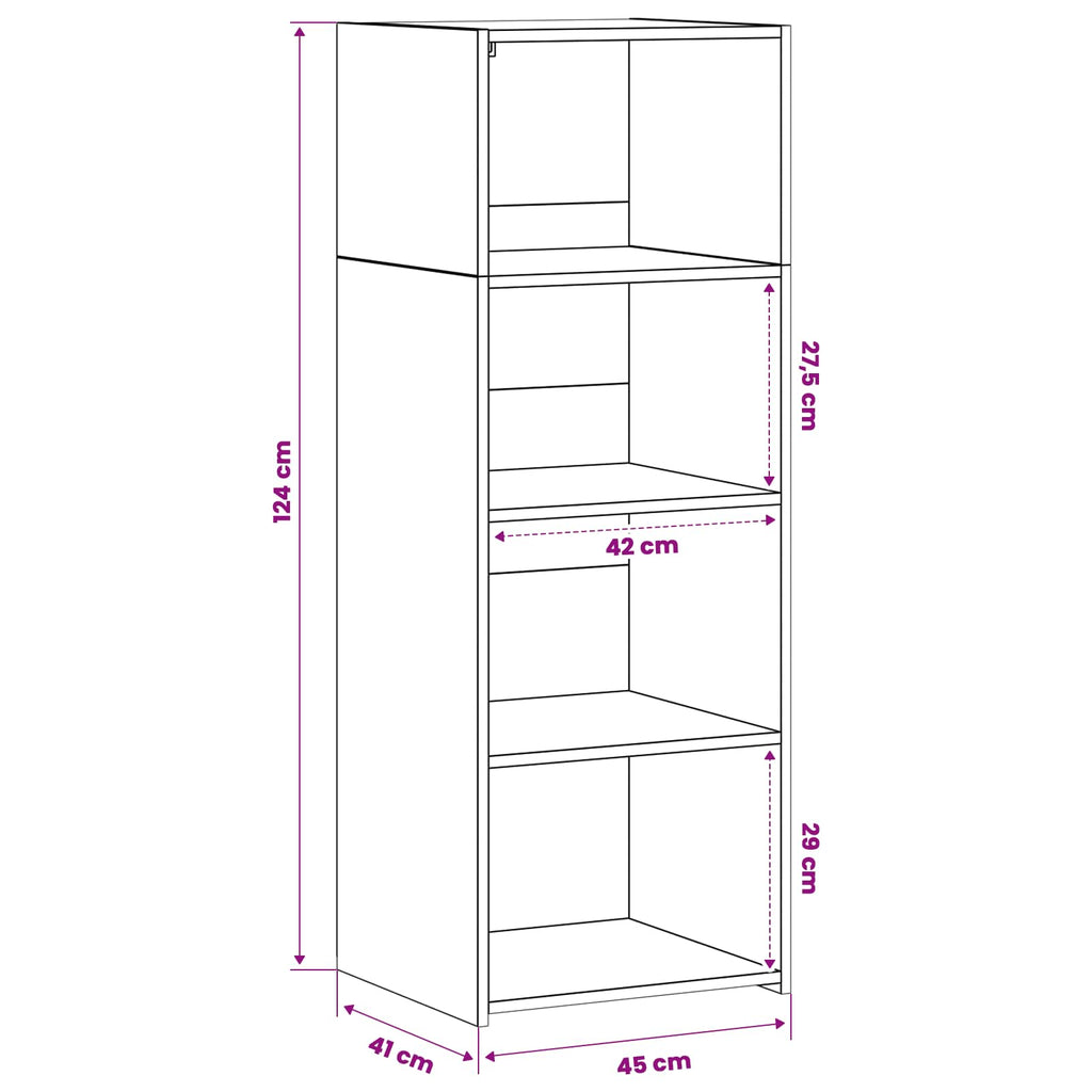 vidaXL Highboard Stare drewno 45 x 41 x 124 cm Drewno inżynieryjne