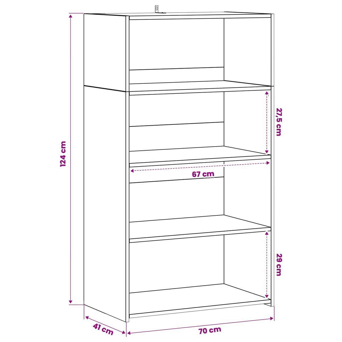 vidaXL Highboard Stare drewno 70 x 41 x 124 cm Drewno inżynieryjne