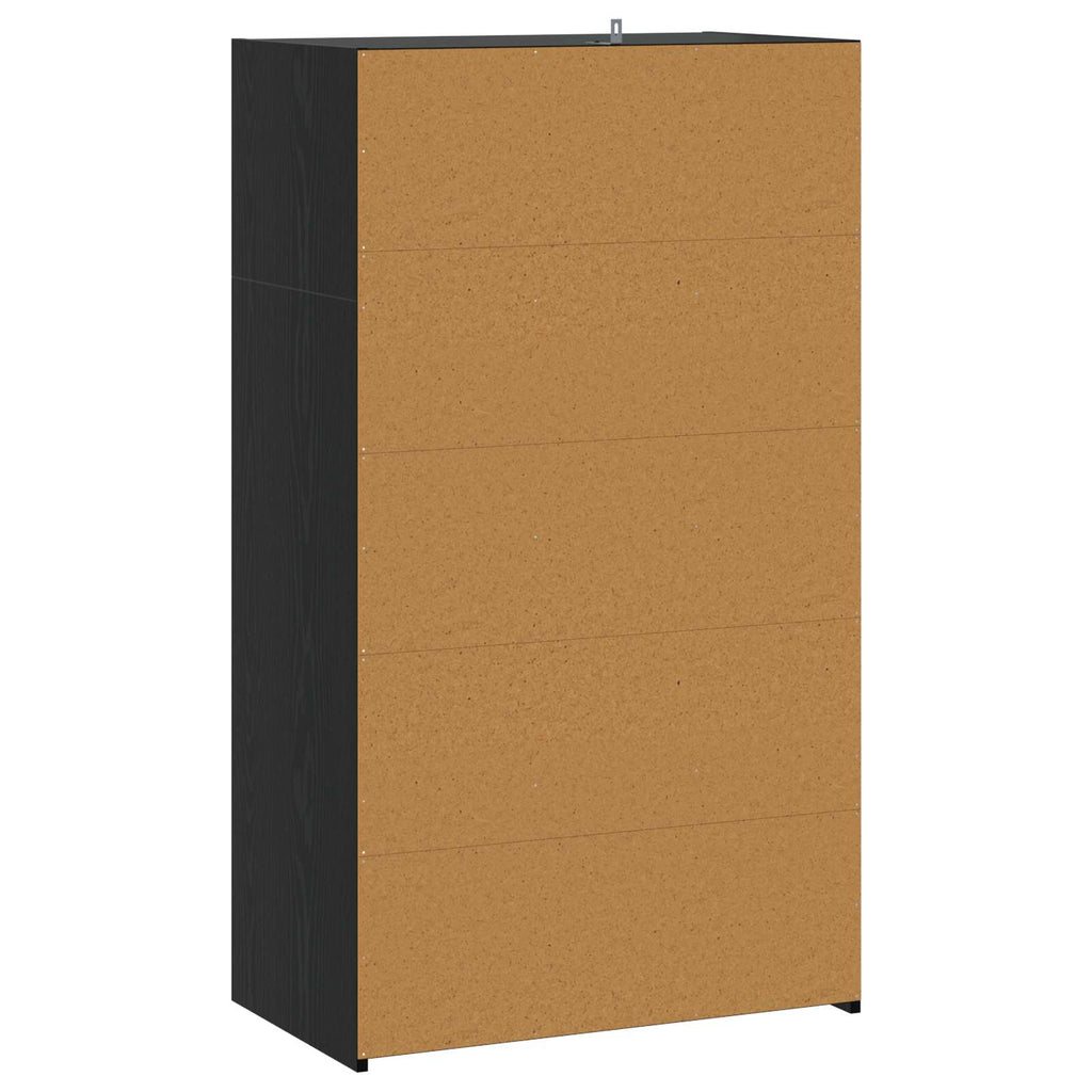 vidaXL Highboard Czarny dąb 70 x 41 x 124 cm Drewno inżynieryjne