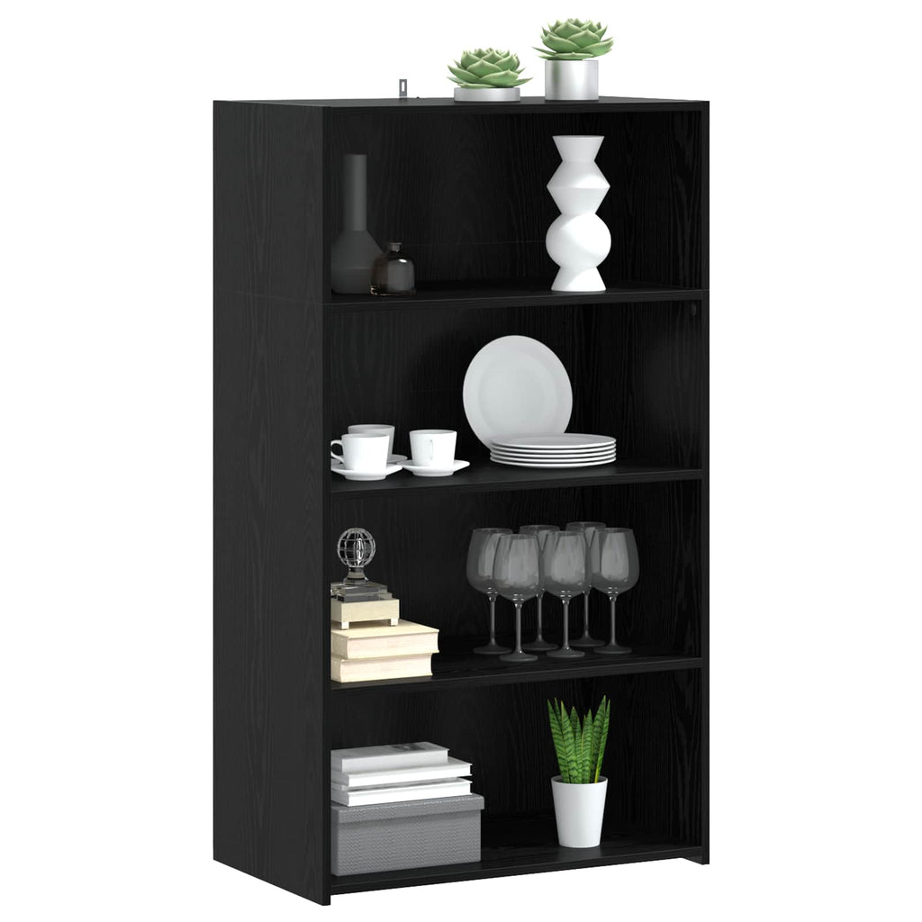 vidaXL Highboard Czarny dąb 70 x 41 x 124 cm Drewno inżynieryjne