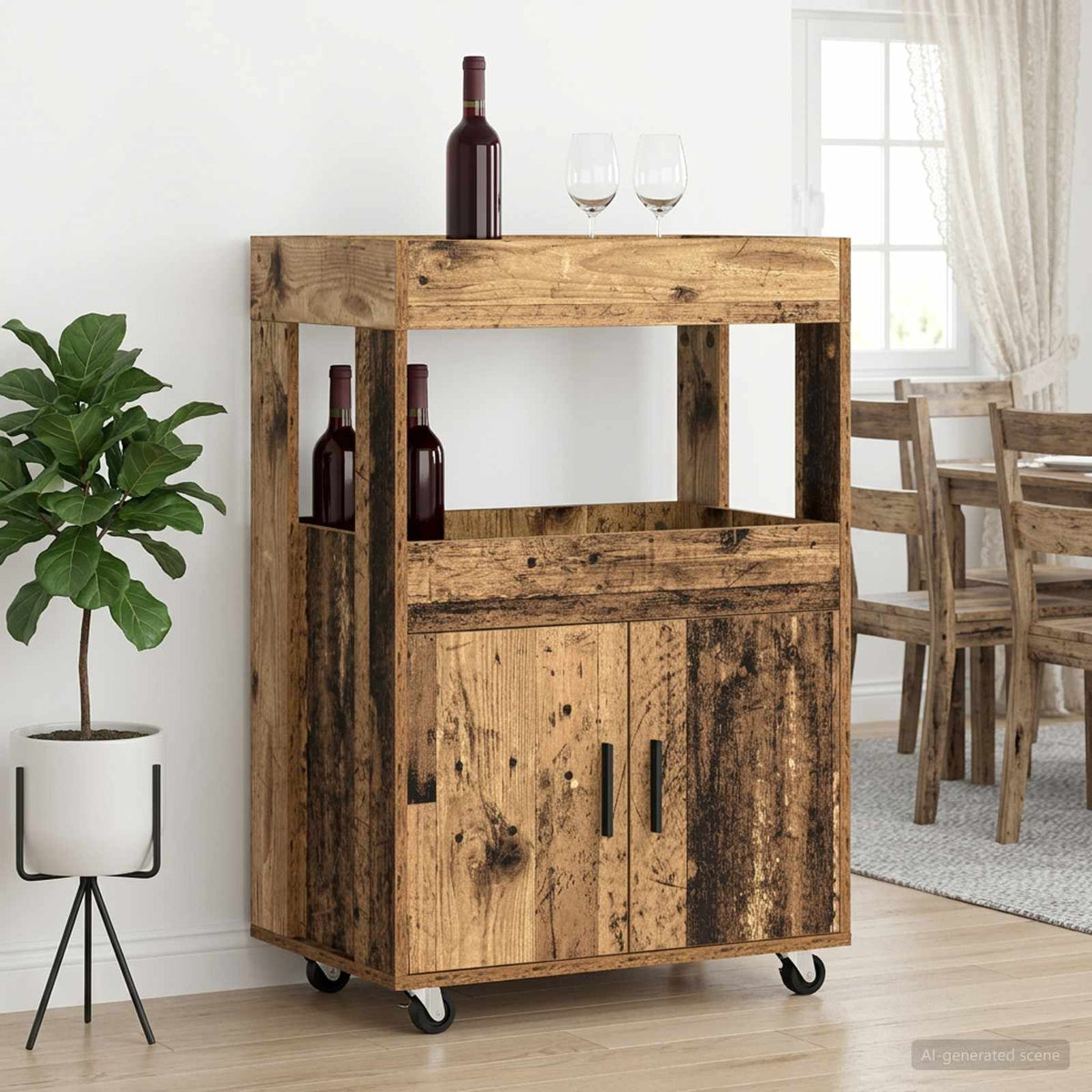 vidaXL Wózek Barowy Stare drewno 60 x 39,5 x 89 cm Drewno inżynieryjne