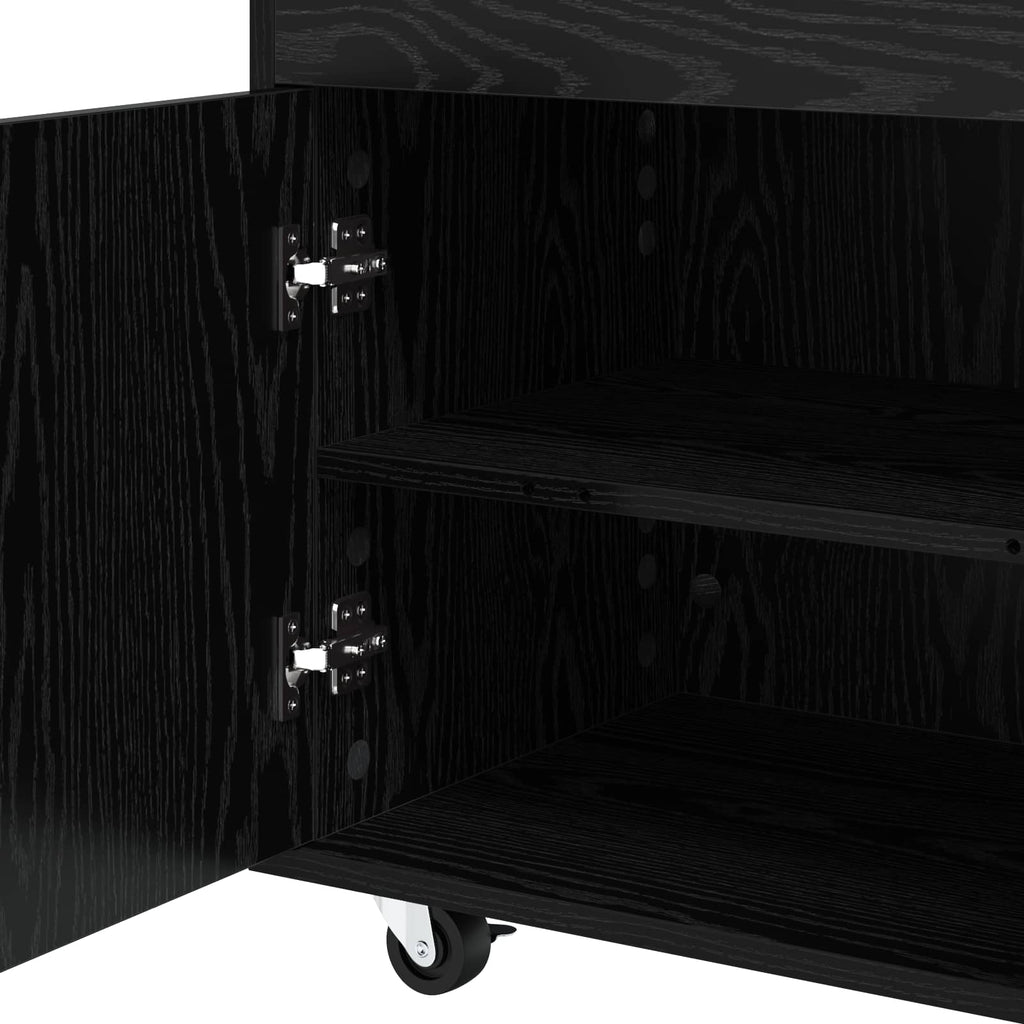 vidaXL Wózek Barowy Czarny dąb 60 x 39,5 x 89 cm Drewno inżynieryjne