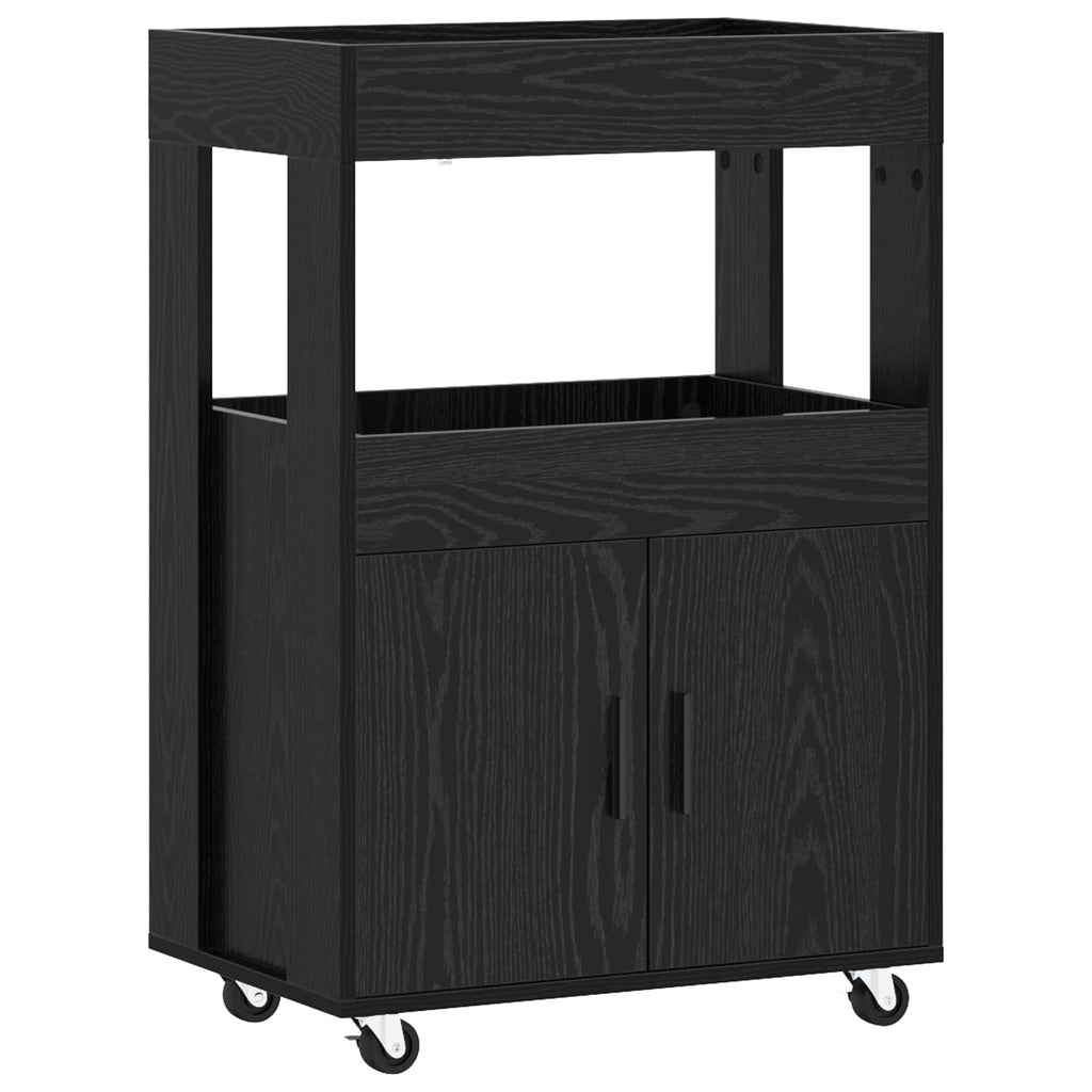vidaXL Wózek Barowy Czarny dąb 60 x 39,5 x 89 cm Drewno inżynieryjne