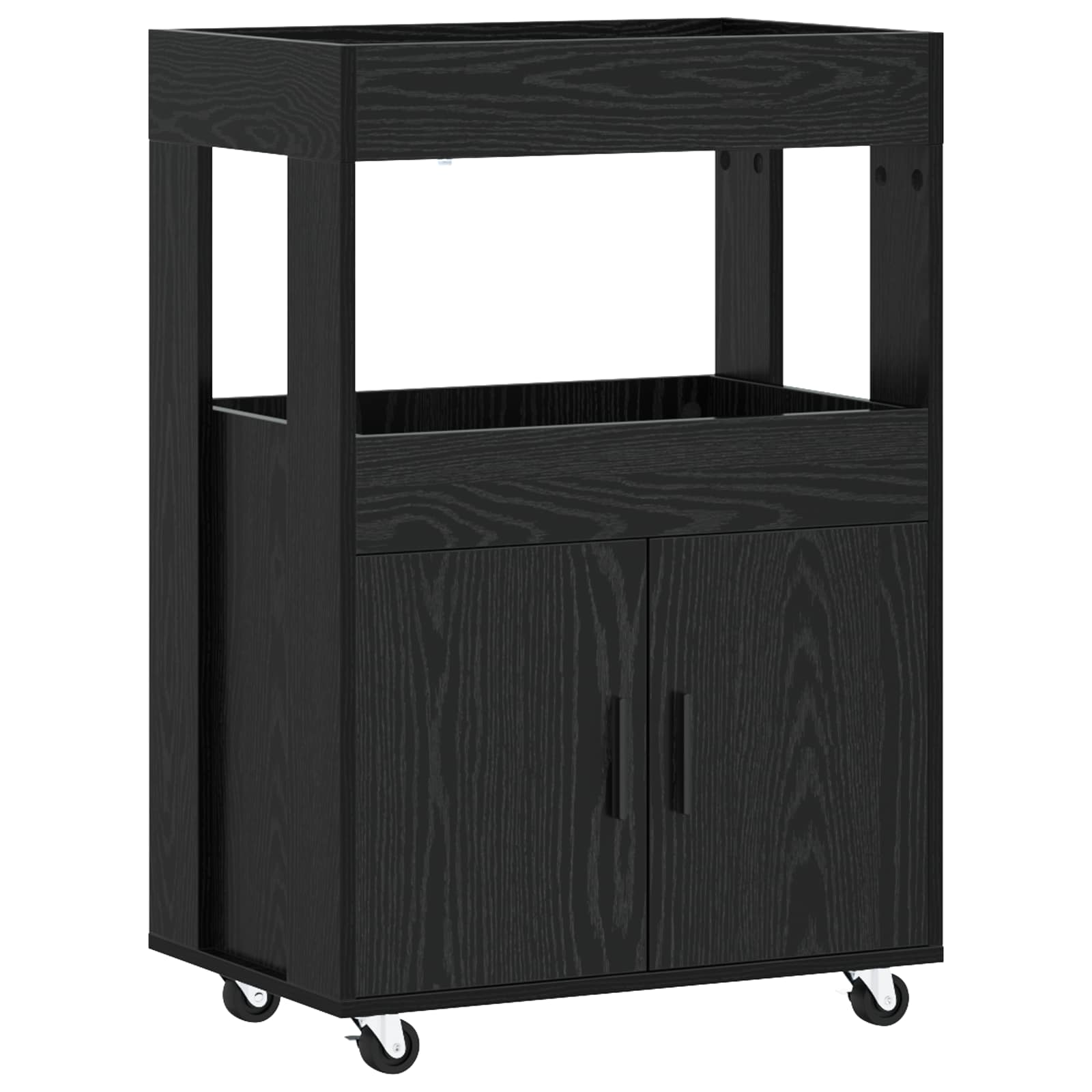 vidaXL Wózek Barowy Czarny dąb 60 x 39,5 x 89 cm Drewno inżynieryjne