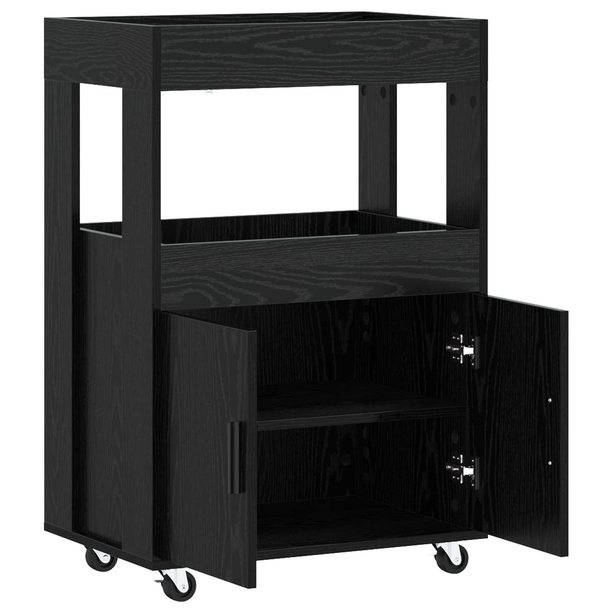 vidaXL Wózek Barowy Czarny dąb 60 x 39,5 x 89 cm Drewno inżynieryjne