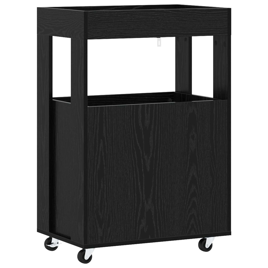 vidaXL Wózek Barowy Czarny dąb 60 x 39,5 x 89 cm Drewno inżynieryjne