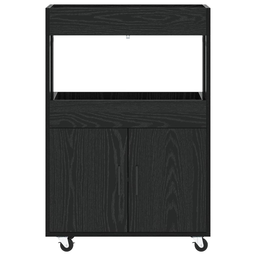 vidaXL Wózek Barowy Czarny dąb 60 x 39,5 x 89 cm Drewno inżynieryjne