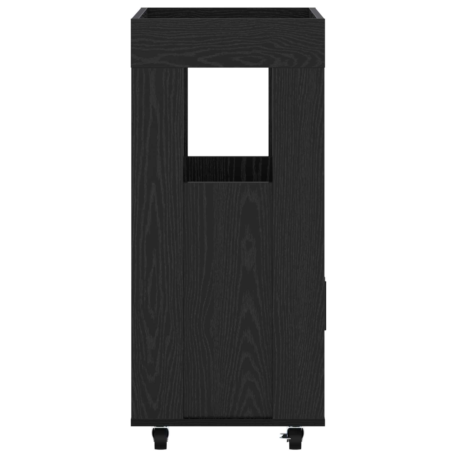 vidaXL Wózek Barowy Czarny dąb 60 x 39,5 x 89 cm Drewno inżynieryjne