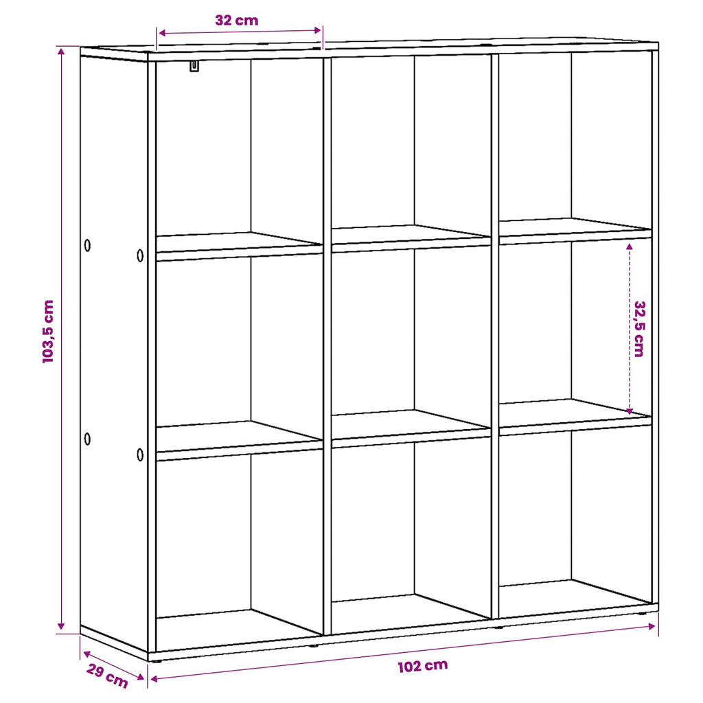 vidaXL Szafka na książki 102 x 29 x 103,5 cm Drewno inżynieryjne