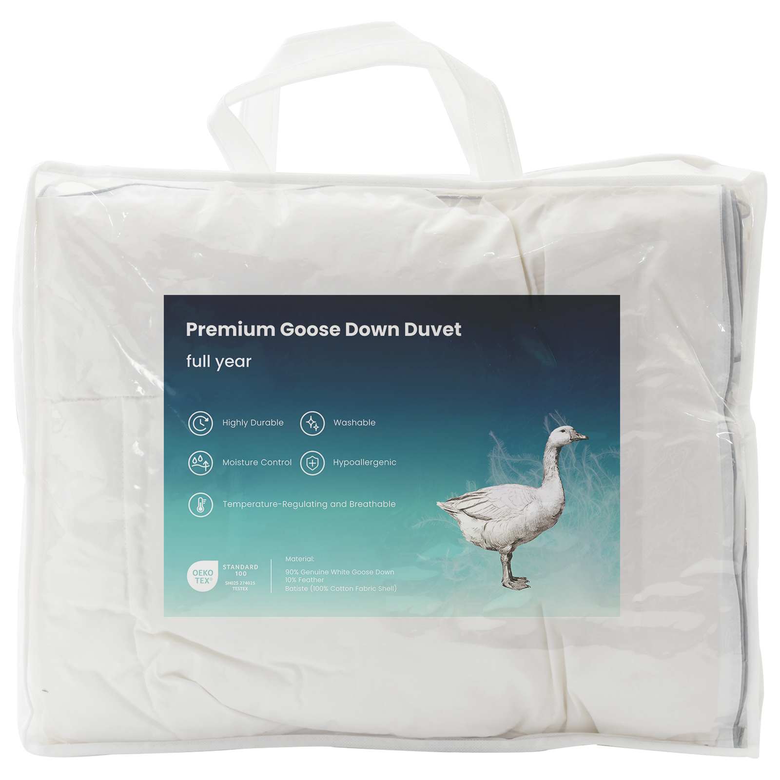 vidaXL Zestaw kołdry 90% z gęsiego puchu FULDA 3 pcs 200 x 220 cm