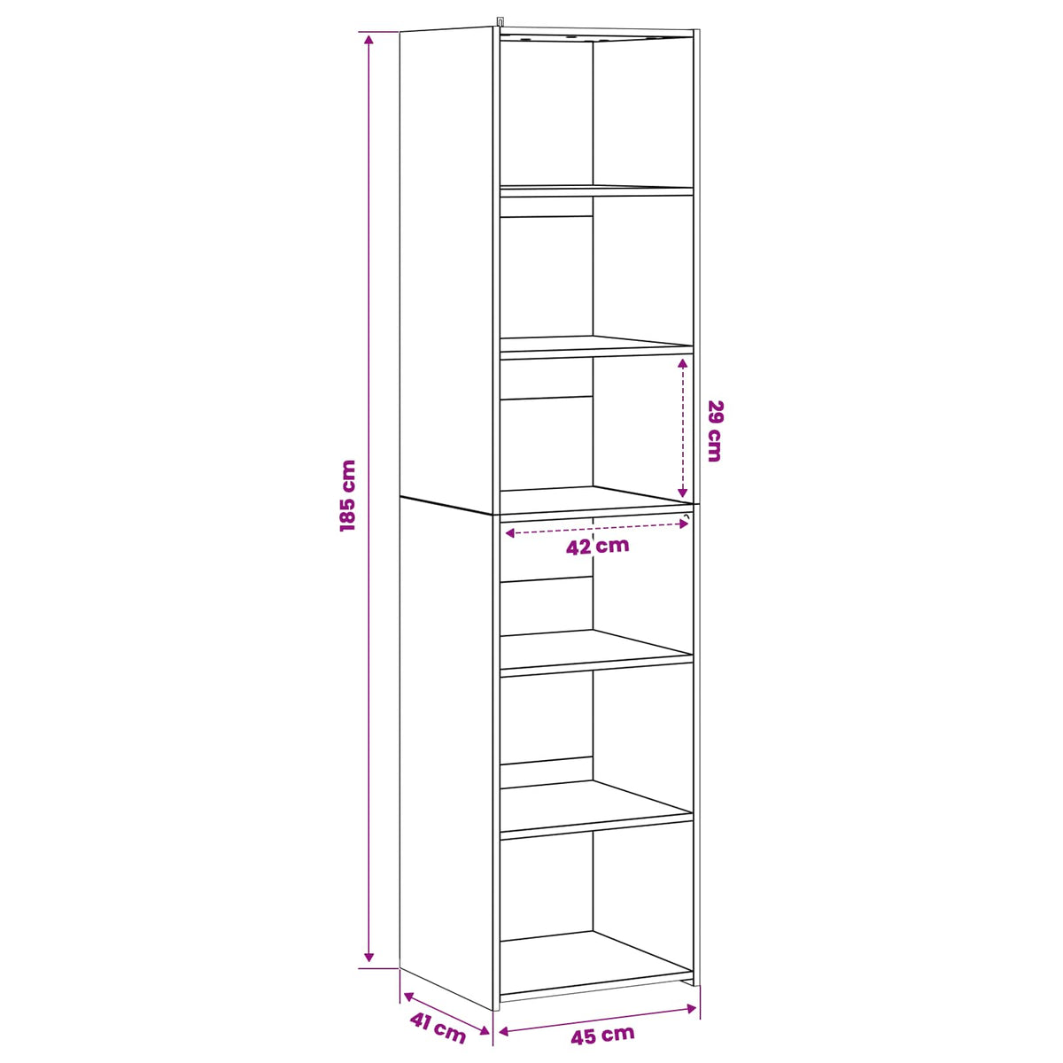 vidaXL Bufet Stare drewno 45 x 41 x 185 cm Drewno inżynieryjne