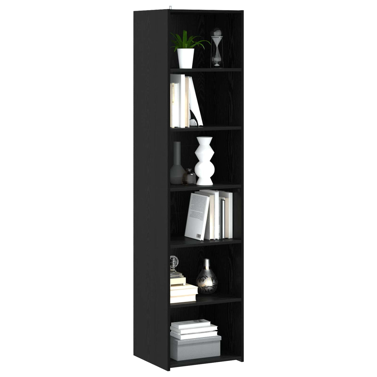 vidaXL Bufet Czarny dąb 45 x 41 x 185 cm Drewno inżynieryjne