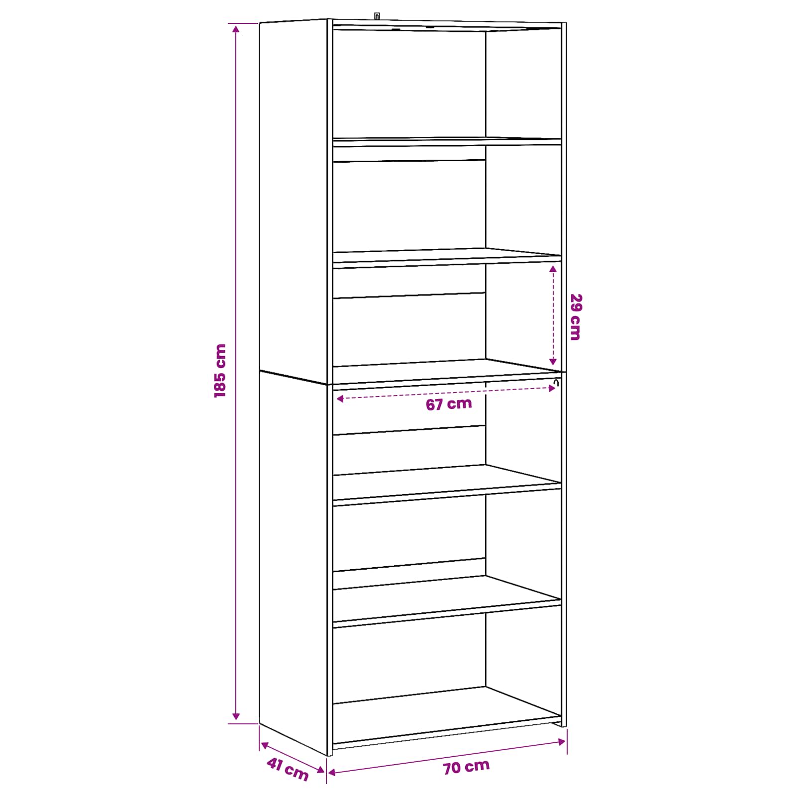 vidaXL Bufet Stare drewno 70 x 41 x 185 cm Drewno inżynieryjne
