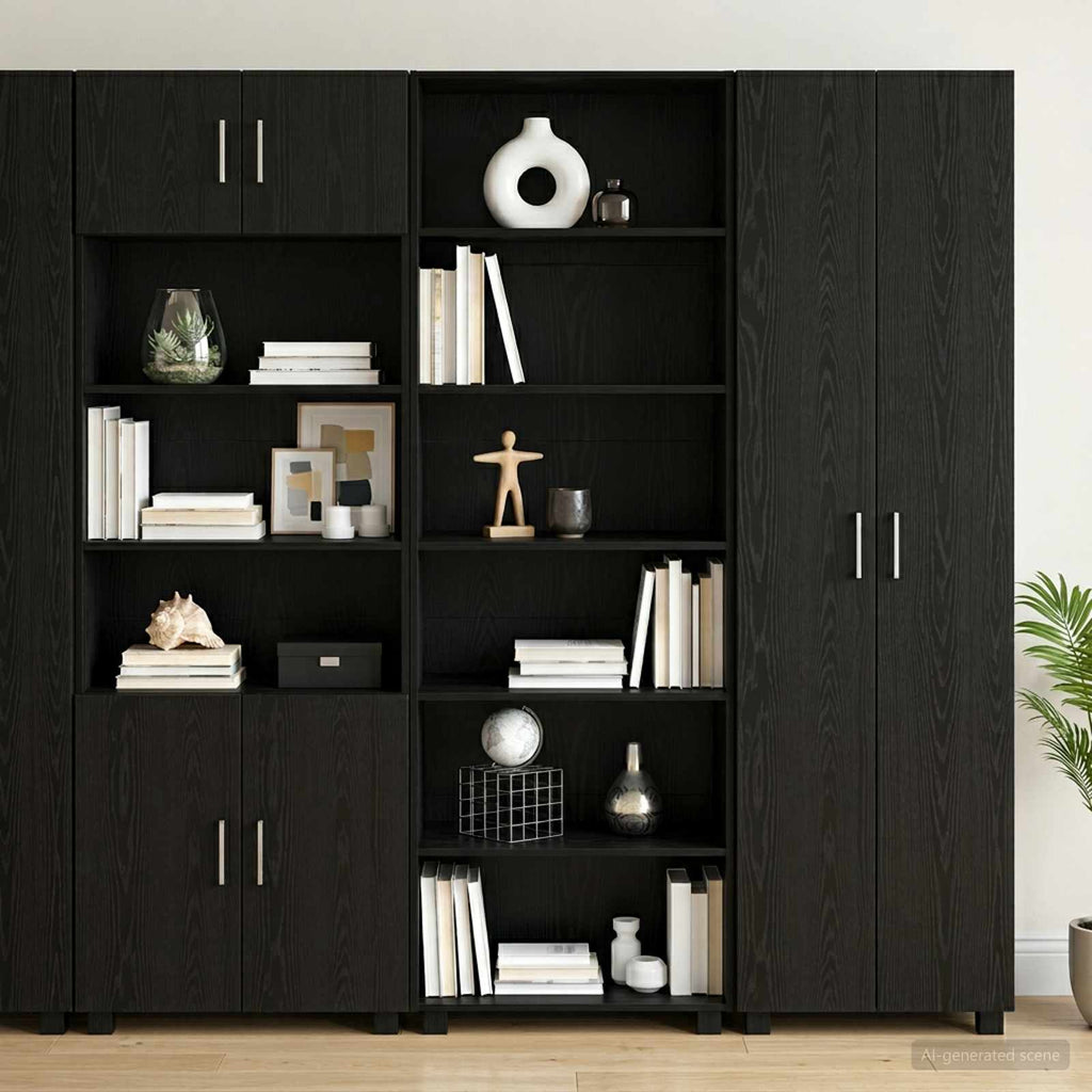 vidaXL Bufet Czarny dąb 70 x 41 x 185 cm Drewno inżynieryjne