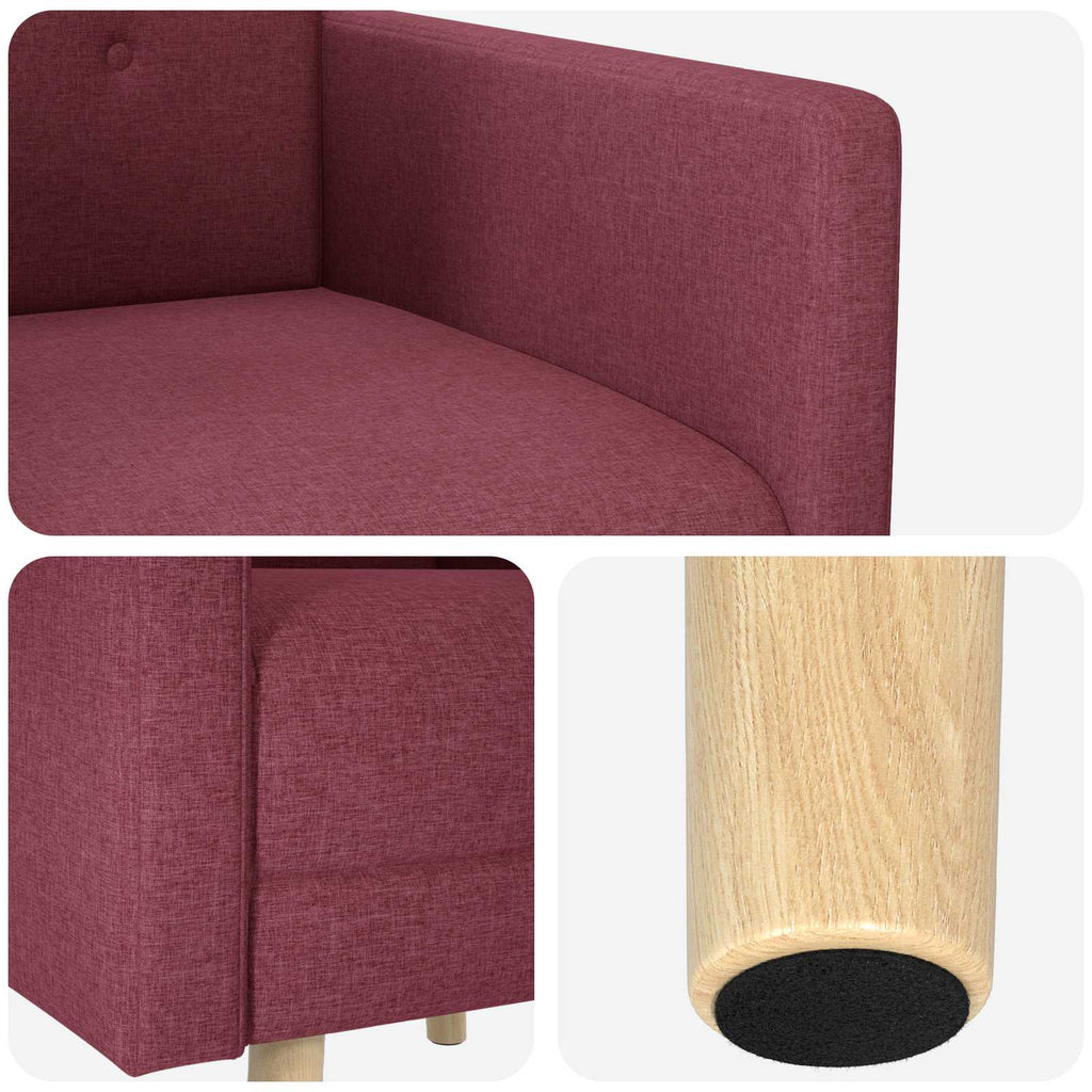 vidaXL Fotel wypoczynkowy Czerwone wino tkanina