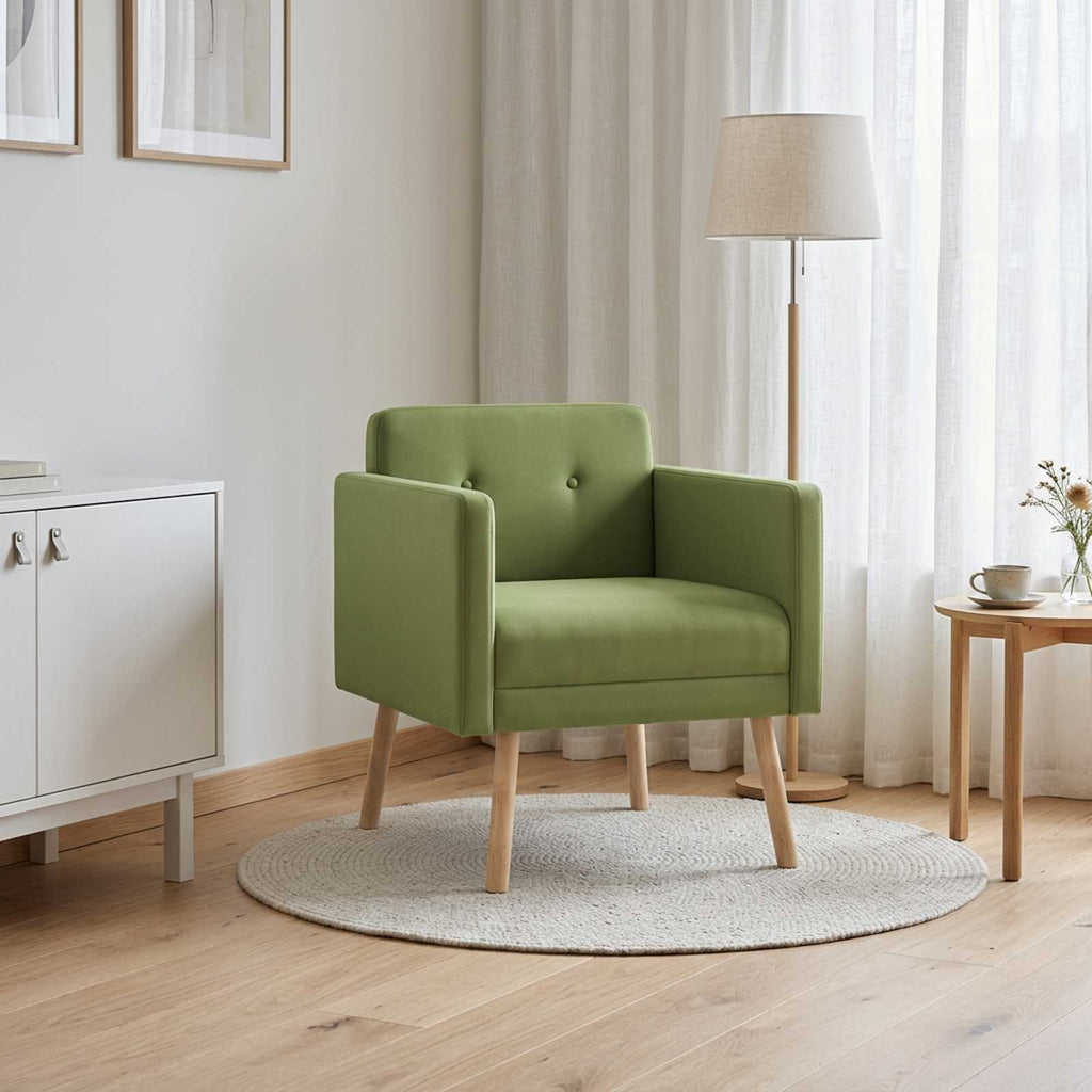 vidaXL Fotel Jasnozielony Welur
