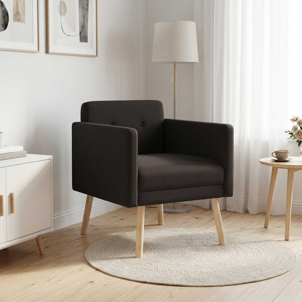 vidaXL Fotel Czarny Welur