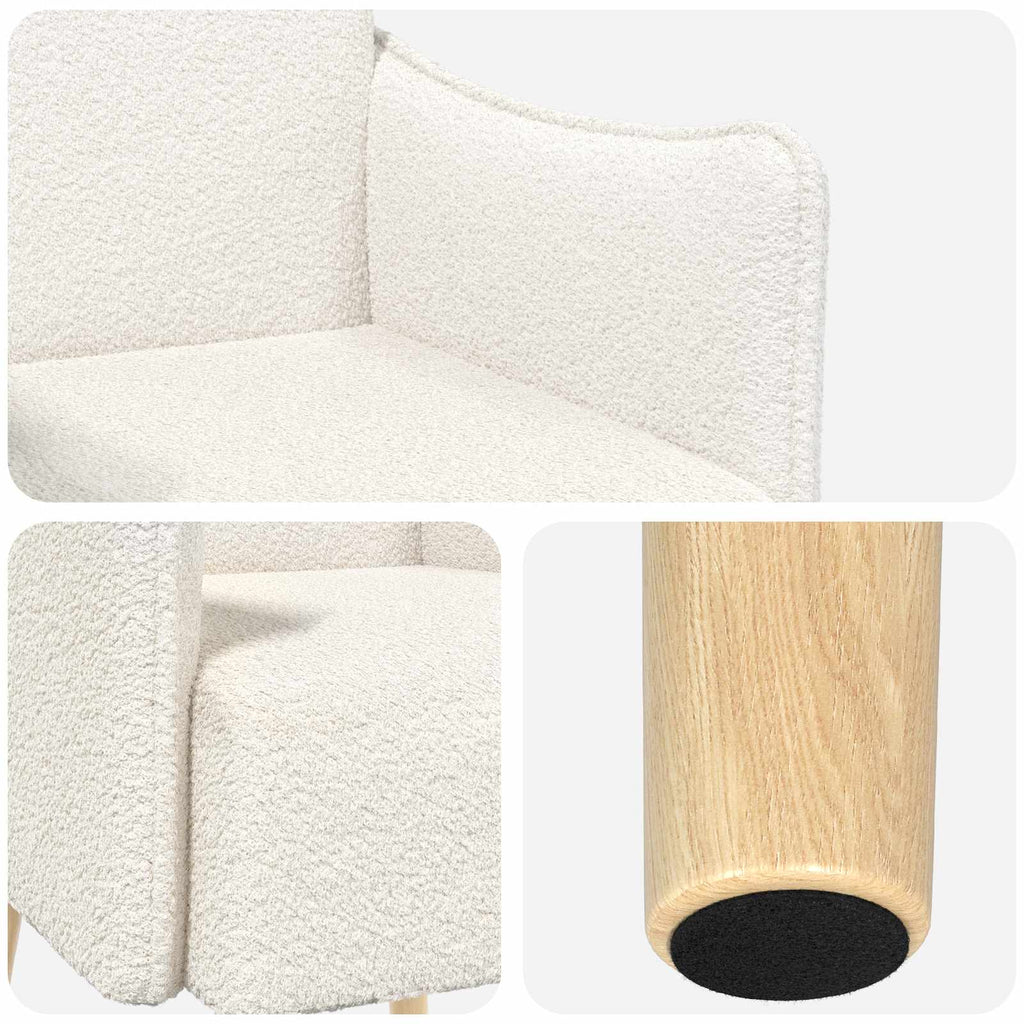 vidaXL Fotel akcentowy kremowy Bouclé