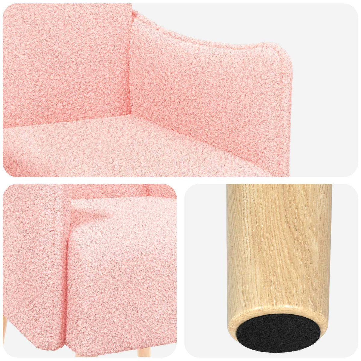 vidaXL Fotel akcentowy różowy Bouclé