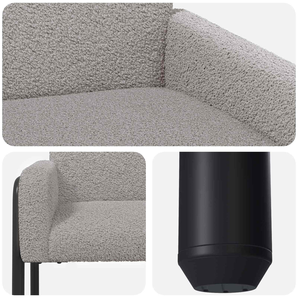 vidaXL Fotel jasnoszary Bouclé