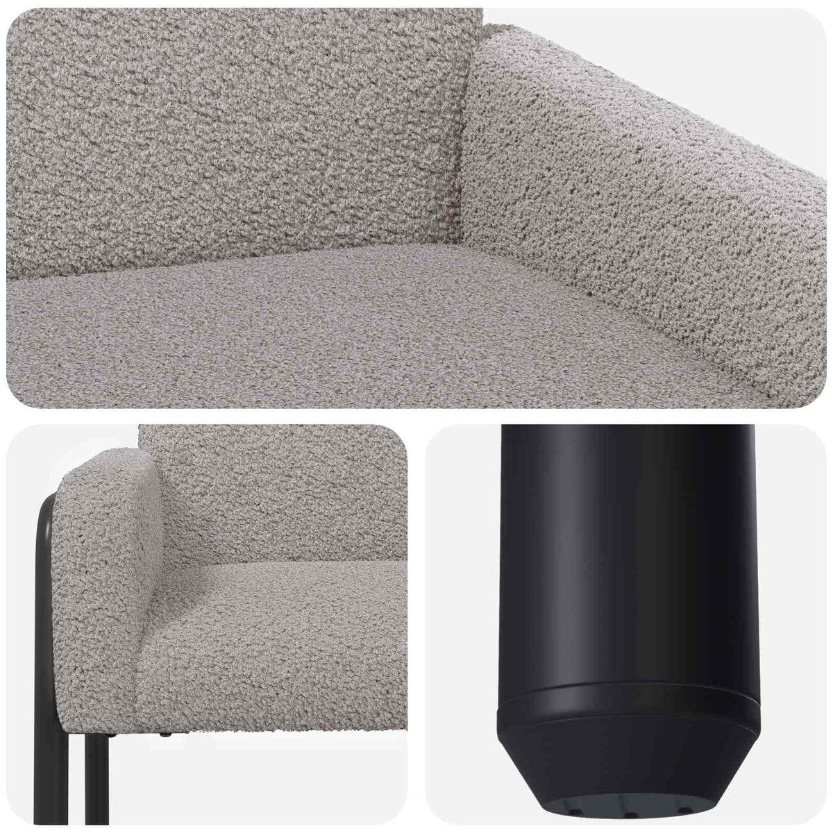 vidaXL Fotel jasnoszary Bouclé