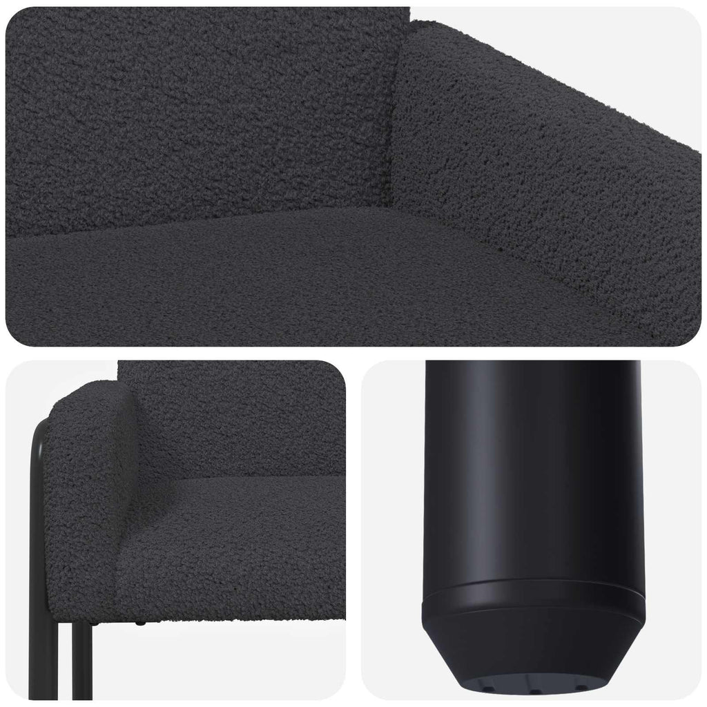 vidaXL Fotel ciemnoszary Bouclé