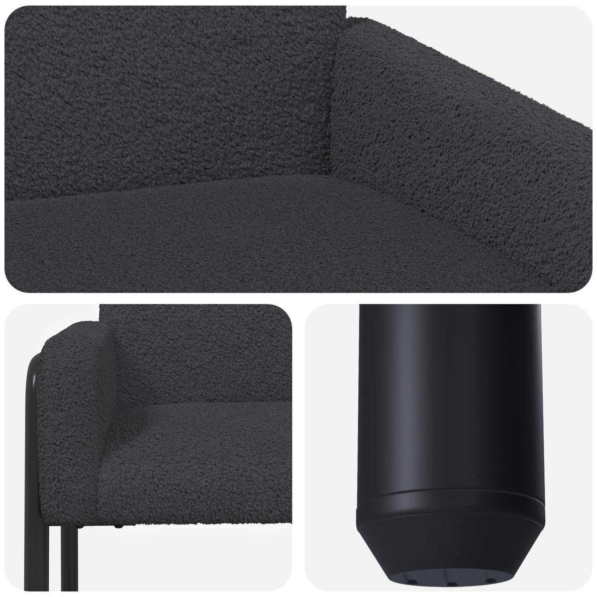 vidaXL Fotel ciemnoszary Bouclé