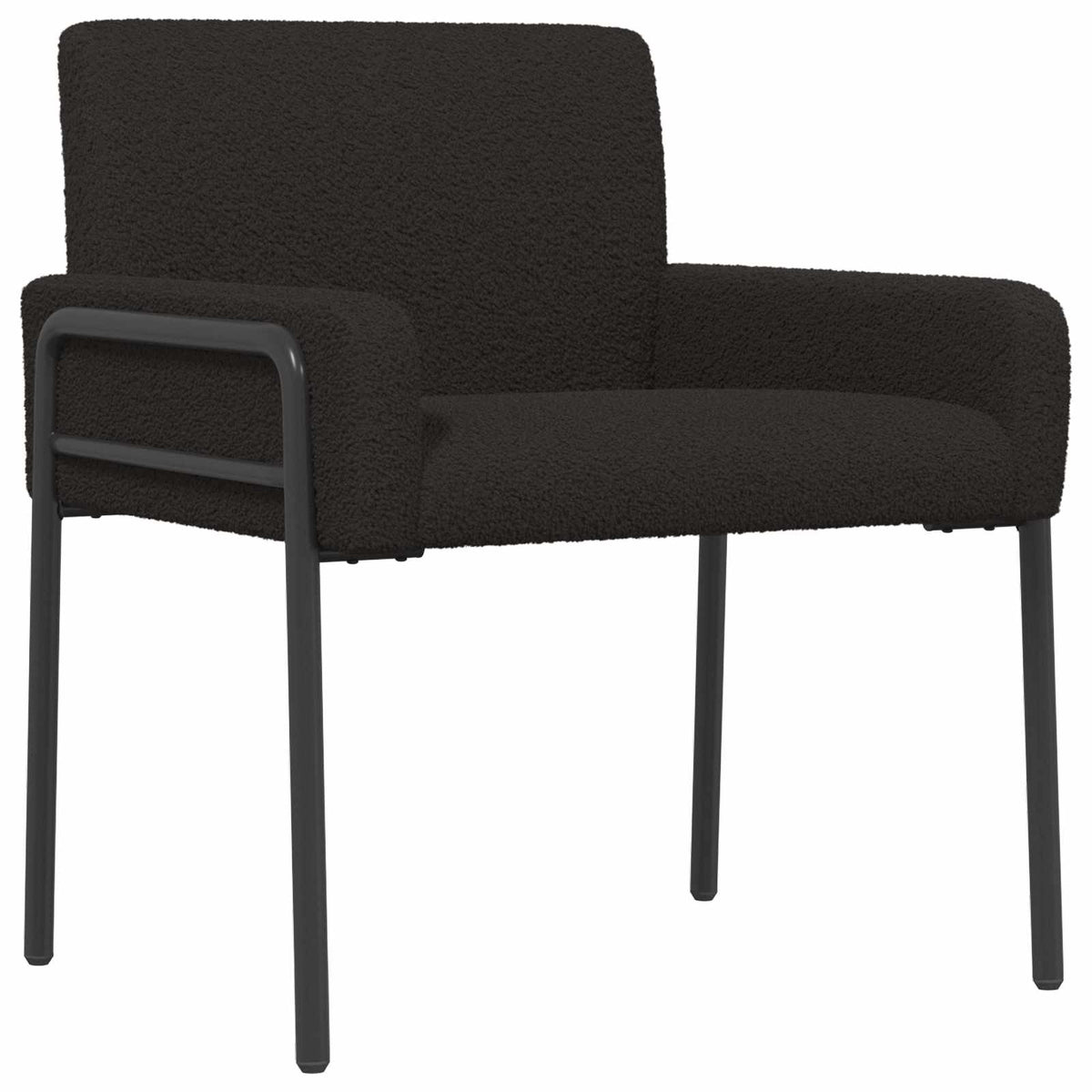 vidaXL Fotel Czarny Bouclé