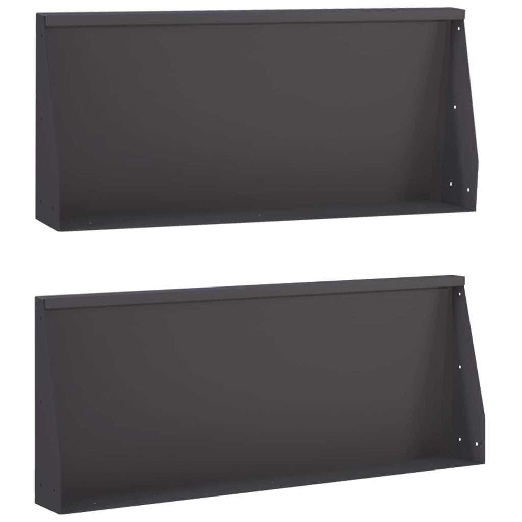 vidaXL Mur oporowy 2 szt. 100 x 12 x 30 cm Stal Czarny
