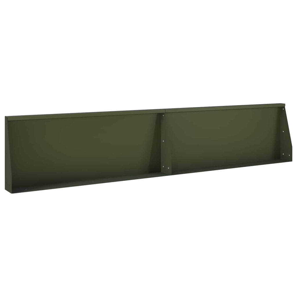 vidaXL Mur oporowy 2 szt. 100 x 12 x 30 cm Stal Oliwkowy zielony