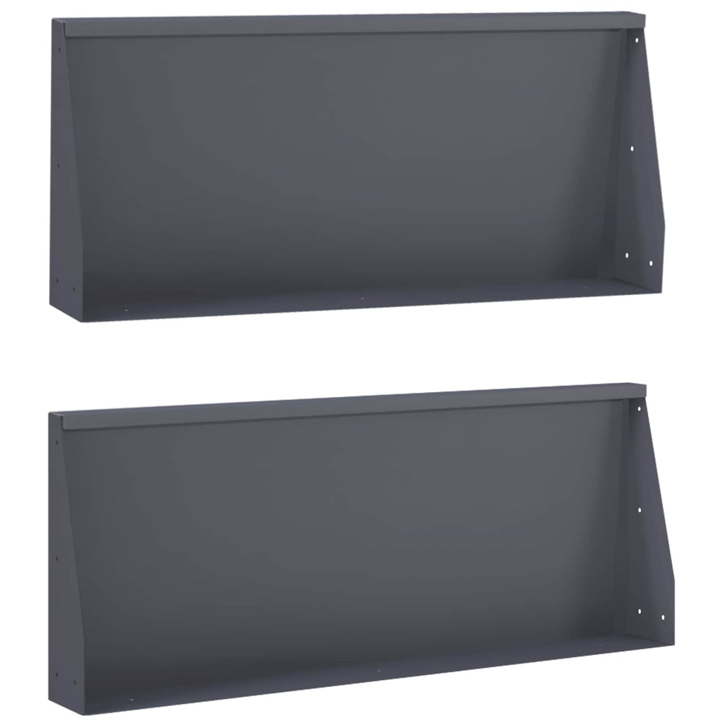 vidaXL Mur oporowy 2 szt. 100 x 12 x 40 cm Stal antracytowy