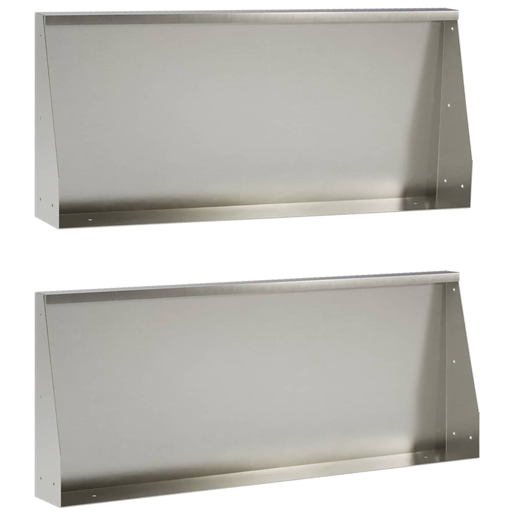 vidaXL Mur oporowy 2 szt. 100 x 12 x 40 cm Stal nierdzewna srebrny