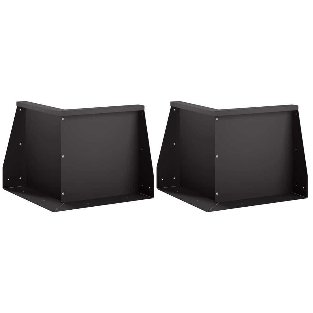 vidaXL Mur oporowy 2 szt. 50 x 50 x 30 cm Stal Czarny