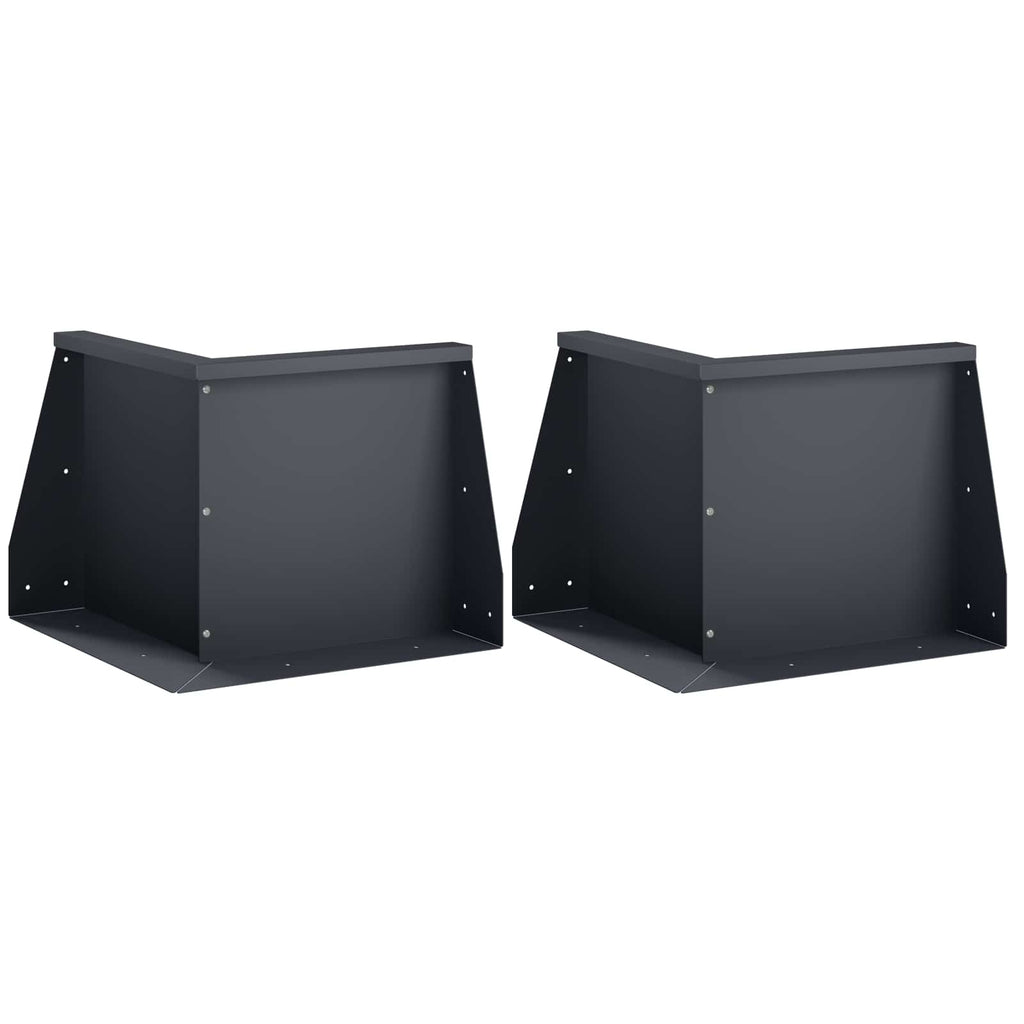 vidaXL Mur oporowy 2 szt. 50 x 50 x 30 cm Stal antracytowy
