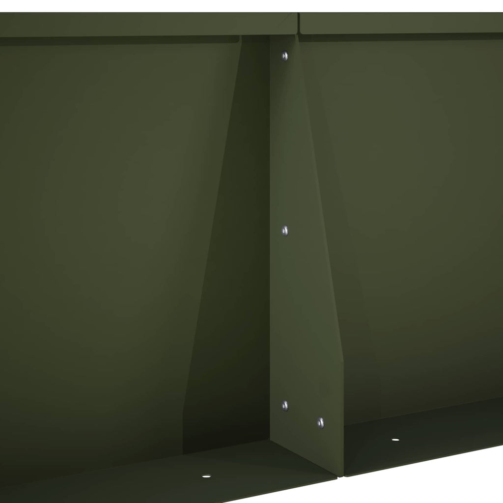 vidaXL Mur oporowy 2 szt. 50 x 50 x 30 cm Stal Oliwkowy zielony