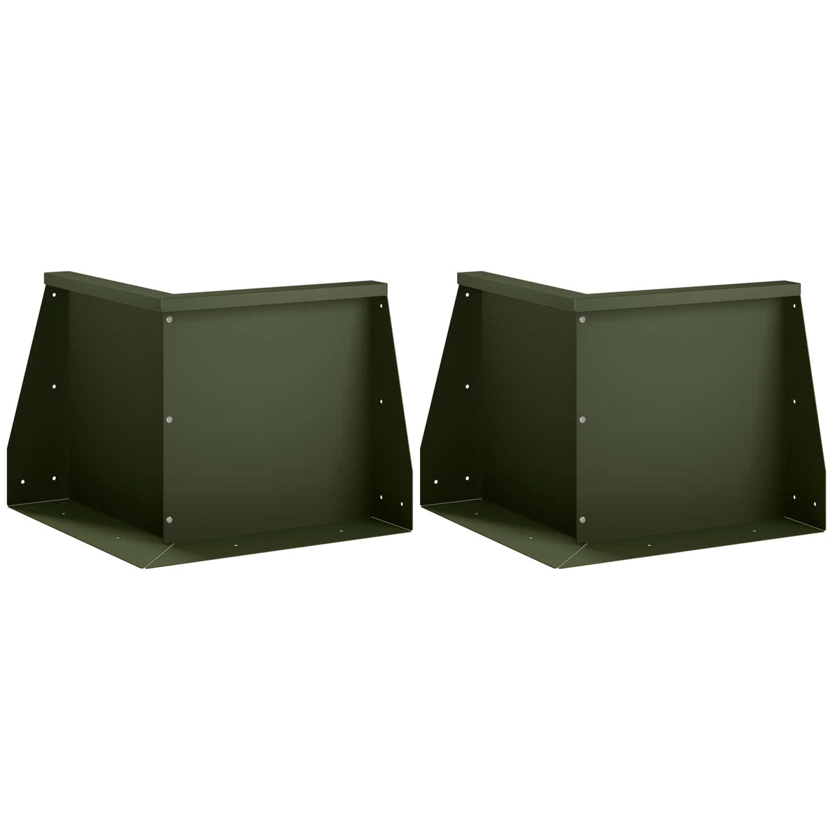 vidaXL Mur oporowy 2 szt. 50 x 50 x 30 cm Stal Oliwkowy zielony