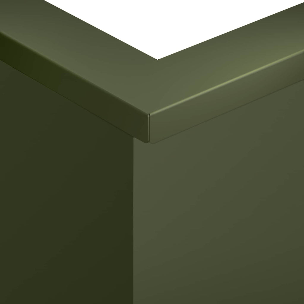 vidaXL Mur oporowy 50 x 50 x 40 cm Stal Oliwkowy zielony