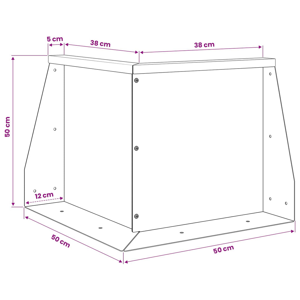 vidaXL Mur oporowy 50 x 50 x 50 cm Stal Biały