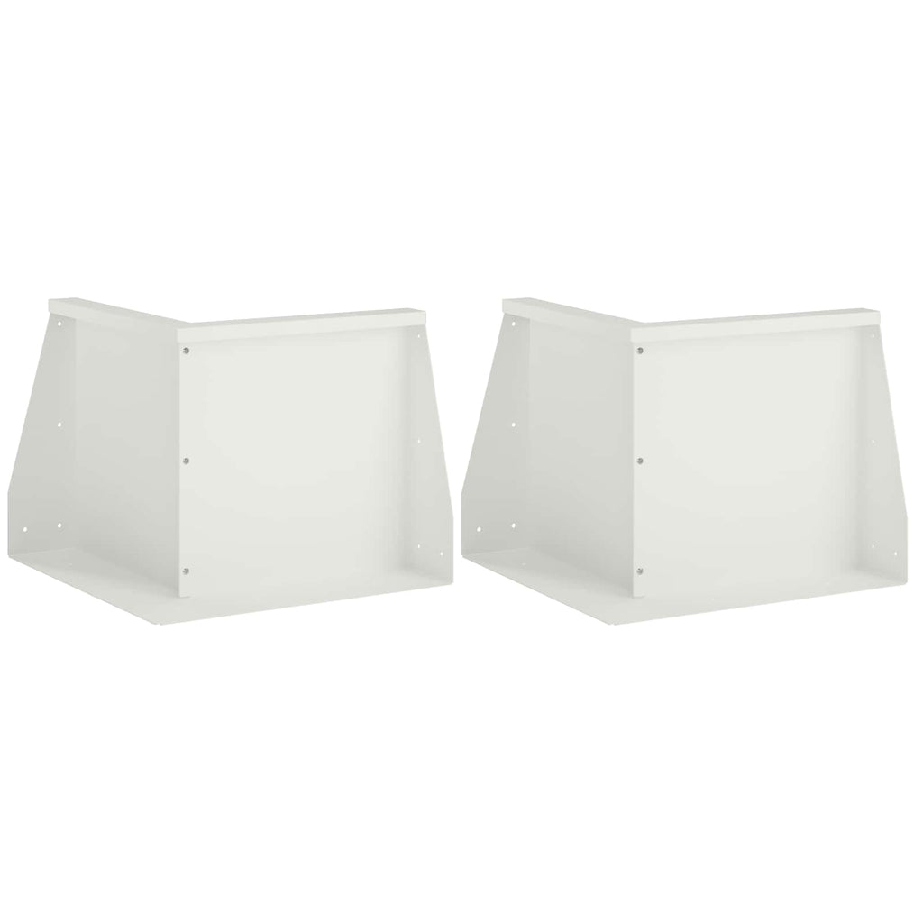 vidaXL Mur oporowy 2 szt. 50 x 50 x 50 cm Stal Biały