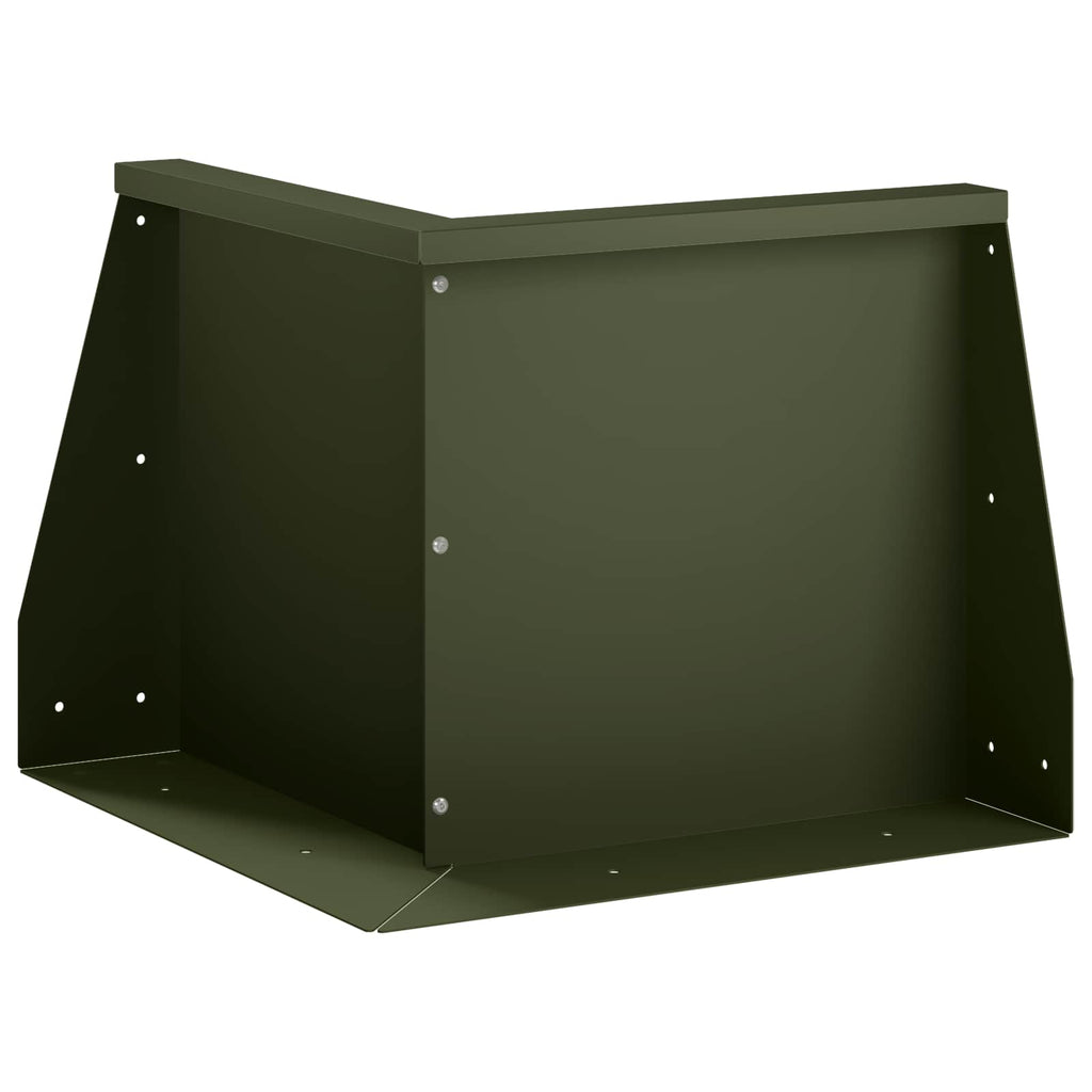 vidaXL Mur oporowy 50 x 50 x 50 cm Stal Oliwkowy zielony