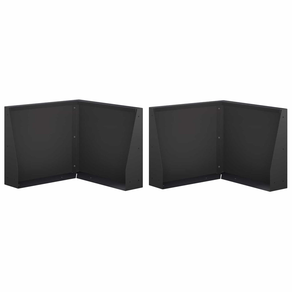 vidaXL Mur oporowy 2 szt. 50 x 50 x 30 cm Stal Czarny