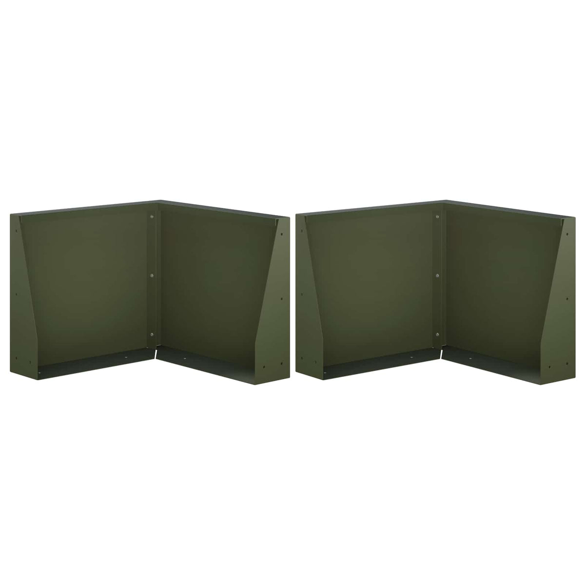 vidaXL Mur oporowy 2 szt. 50 x 50 x 30 cm Stal Oliwkowy zielony