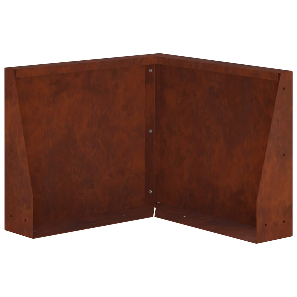 vidaXL Mur oporowy 50 x 50 x 30 cm Stal kortenowska Rdzawy